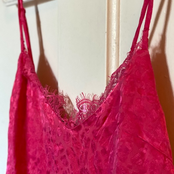 Cheetah Hot Pink Lace-Detailed Top - Picture 2 of 5